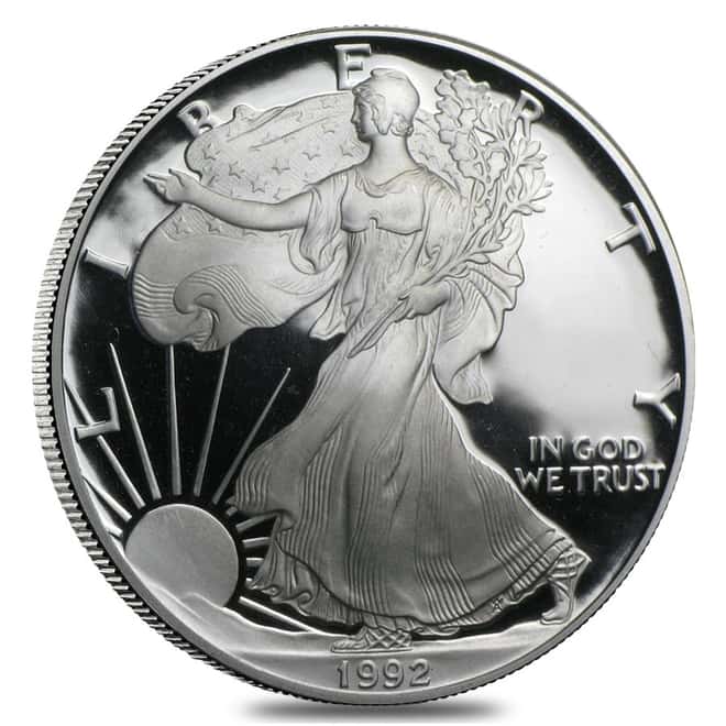 1992-S 1 oz Proof Silver American Eagle (w/Box & COA) 