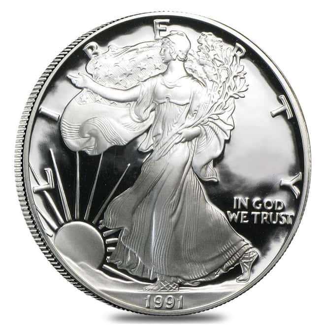 1991-S 1 oz Proof Silver American Eagle (w/Box & COA)