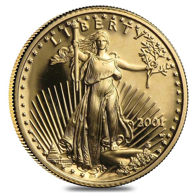 2001-W 1/10 oz $5 Proof Gold American Eagle (w/Box & COA)