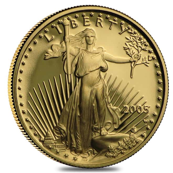 2005-W 1/10 oz $5 Proof Gold American Eagle (w/Box & COA)