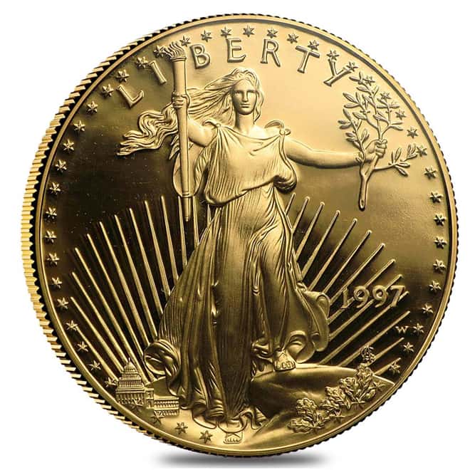 1997-W 1/10 oz $5 Proof Gold American Eagle (w/Box & COA)