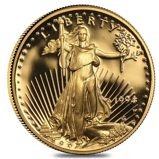 1994-W 1/10 oz $5 Proof Gold American Eagle (w/Box & COA) 