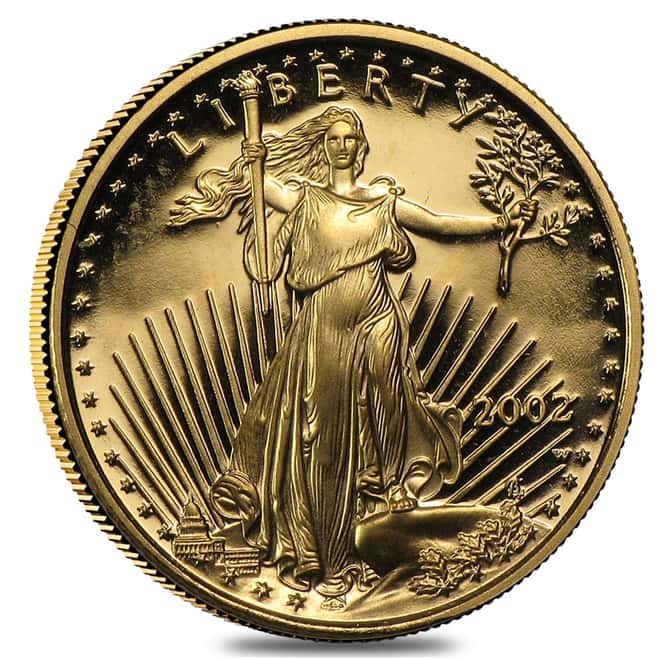 2002-W 1/10 oz $5 Proof Gold American Eagle (w/Box & COA)