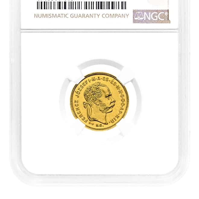 1880KB UP Hungary 10 Francs Gold Coin Restrike NGC PF 62