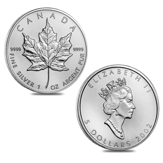 2002 1 oz Silver Canadian Maple Leaf .9999 Fine $5 Coin BU (Sealed)