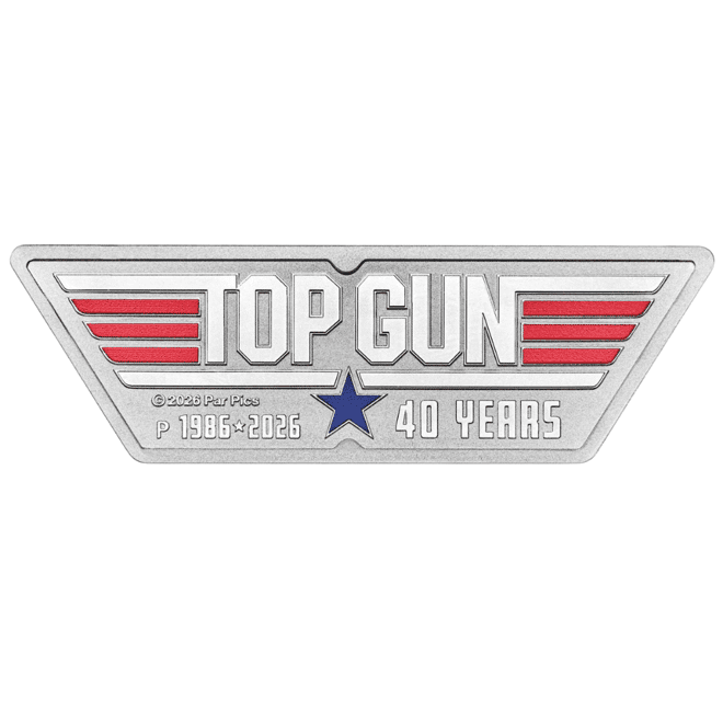2026 1 oz 40 Years of Top Gun Colorized Logo-Shaped Silver Coin Perth Mint