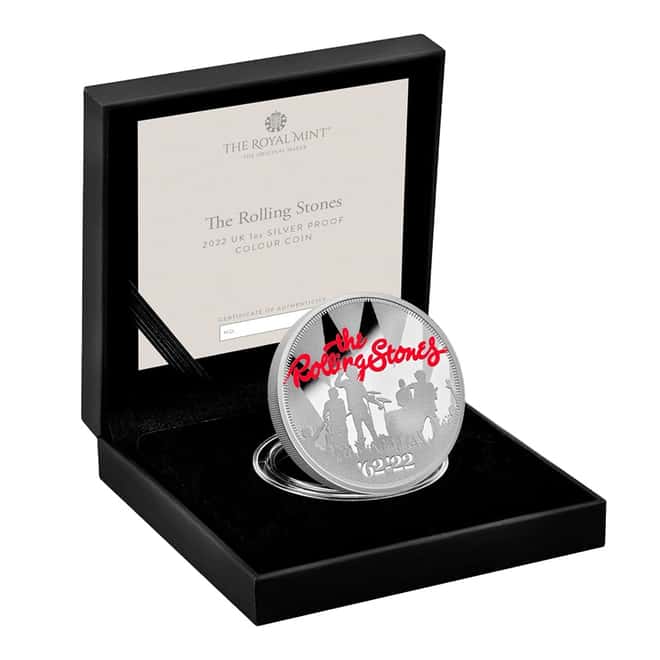 2022 Great Britain 1 oz The Rolling Stones Proof Silver Coin .999 Fine (w/Box & COA)