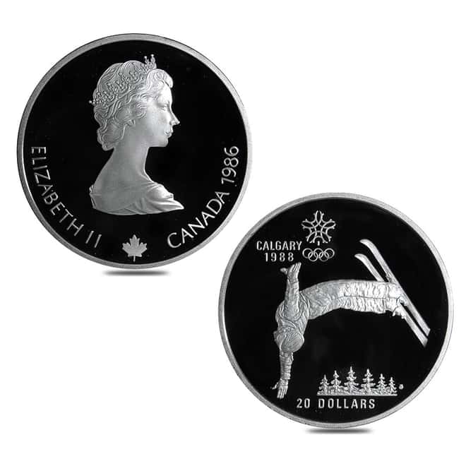 1985-1987 Canada 10 oz Calgary Olympics Proof Silver 10-Coin Set .925 Fine (w/Box & COA)