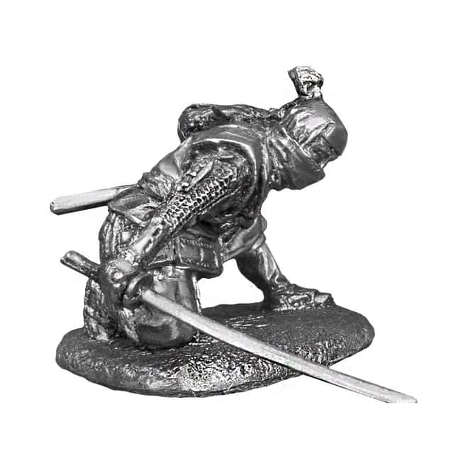 2 oz Ninja Samurai Attacks Cast Silver Bullion Exchanges .925 Silver Sterling (Antiqued)