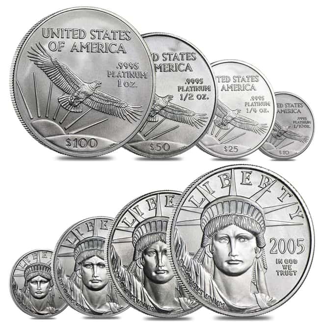 2005 Platinum American Eagle (Statue of Liberty) - 4 coin year set 