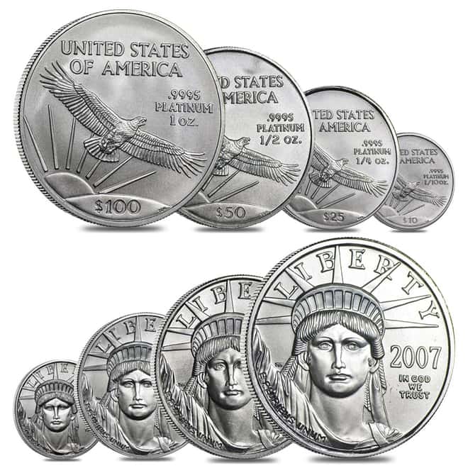 2007 Platinum American Eagle (Statue of Liberty) - 4 coin year set  