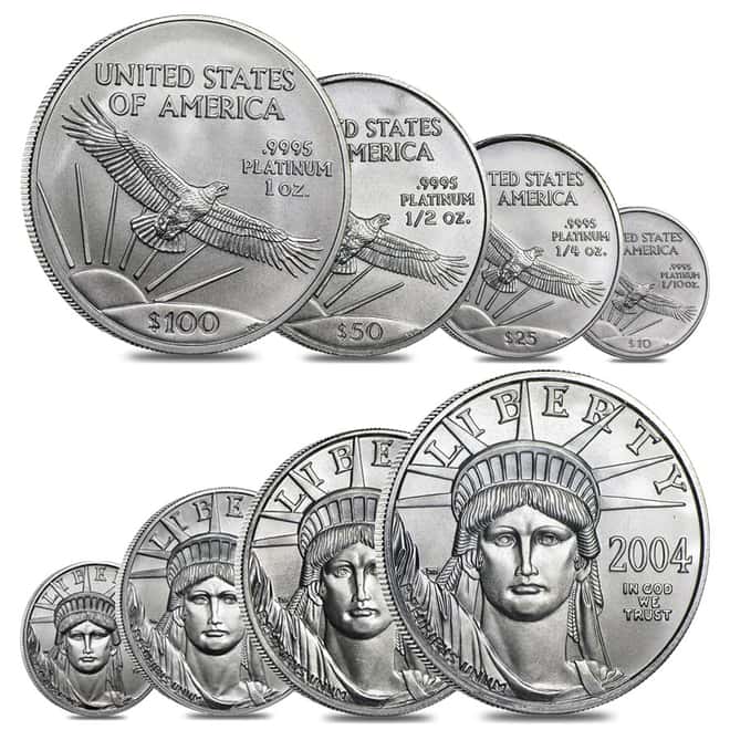 2004 Platinum American Eagle (Statue of Liberty) - 4 coin year set 
