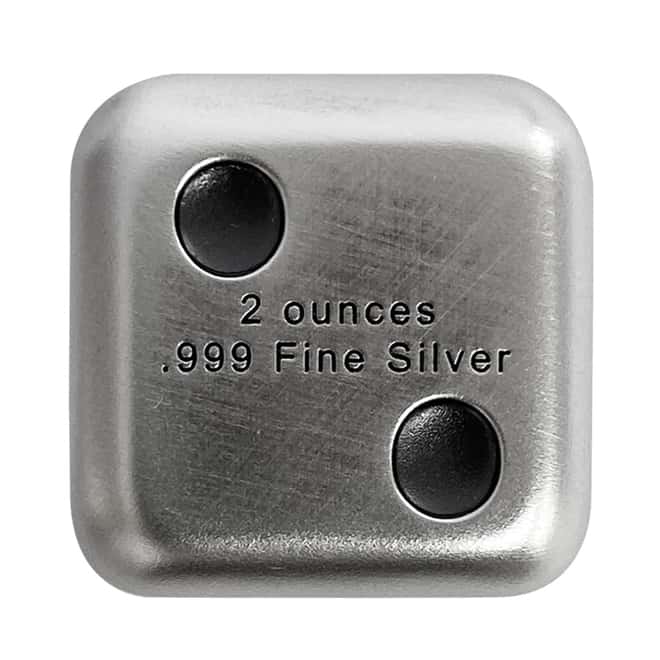 2 x 2 oz Pair of Lucky Silver Dice Bullion Exchanges .999 Fine