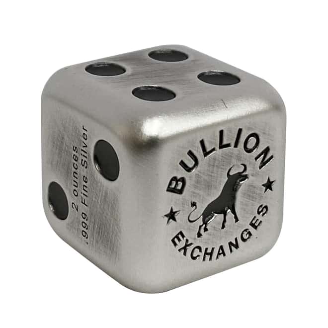 2 x 2 oz Pair of Lucky Silver Dice Bullion Exchanges .999 Fine
