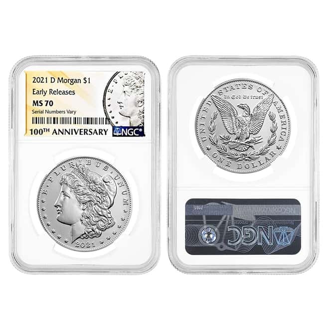2021 Morgan / Peace Silver Dollar Centennial 6-Coin Set NGC MS 70 ER (Morgan/Peace Label)