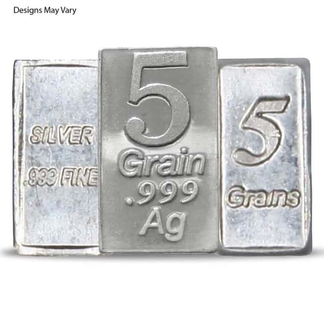 5 Grain Generic Silver Bar .999 Fine