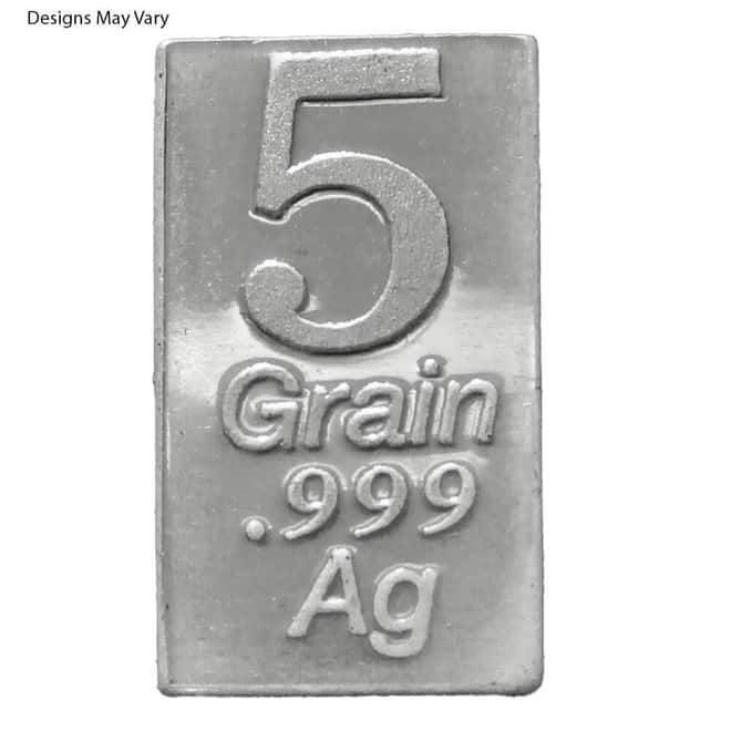 5 Grain Generic Silver Bar .999 Fine