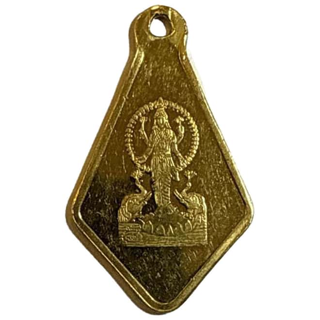5 Gram PAMP Suisse Lakshmi Gold Pendant .9999 Fine (Scruffy)
