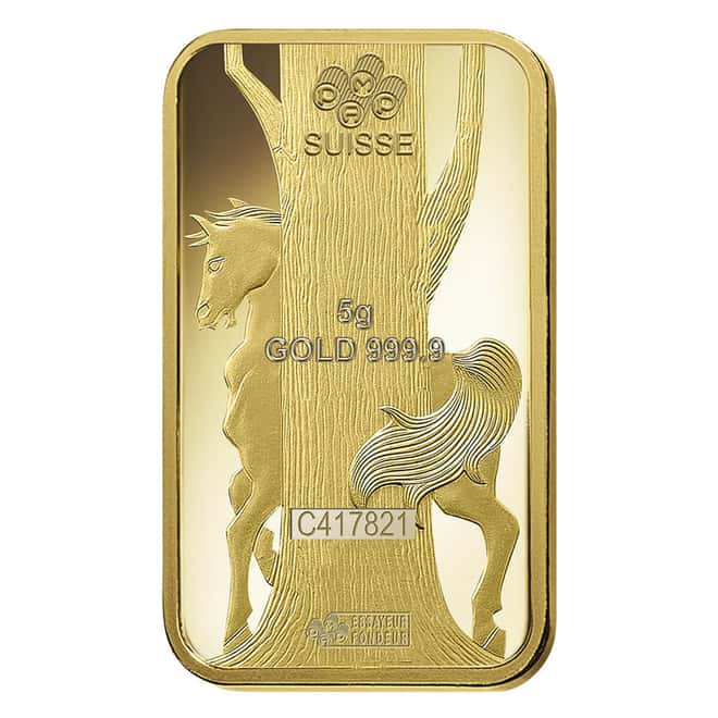 5 Gram PAMP Suisse Year of the Horse Gold Bar (in Assay)
