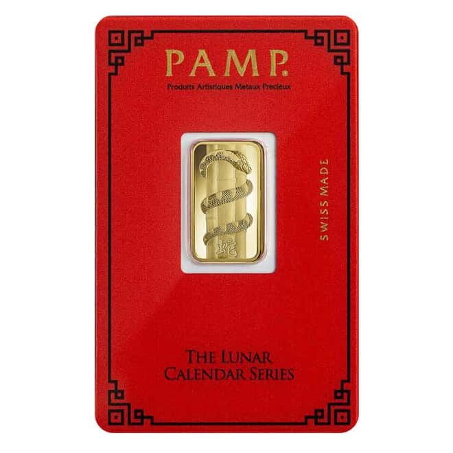 5 Gram PAMP Suisse Year of the Snake Gold Bar (in Assay)