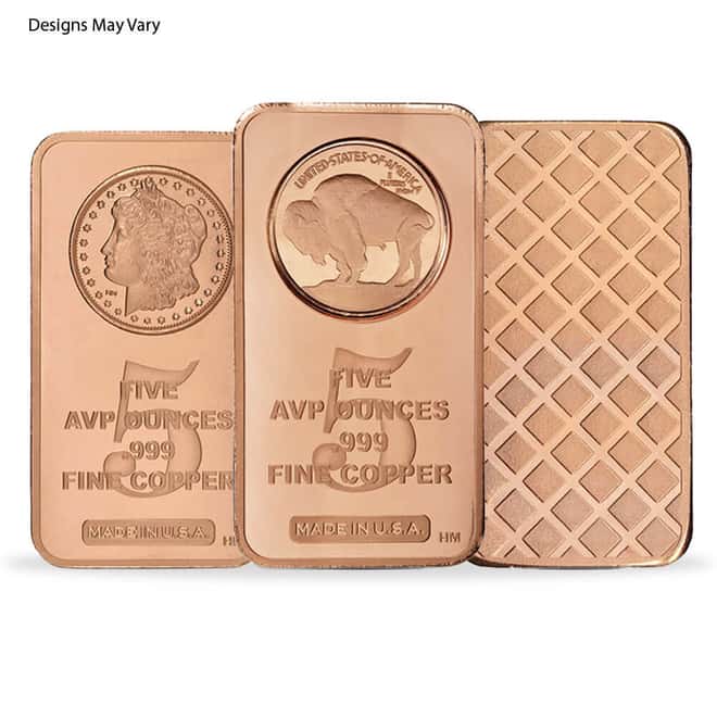 5 oz Generic Copper Bar .999 Fine
