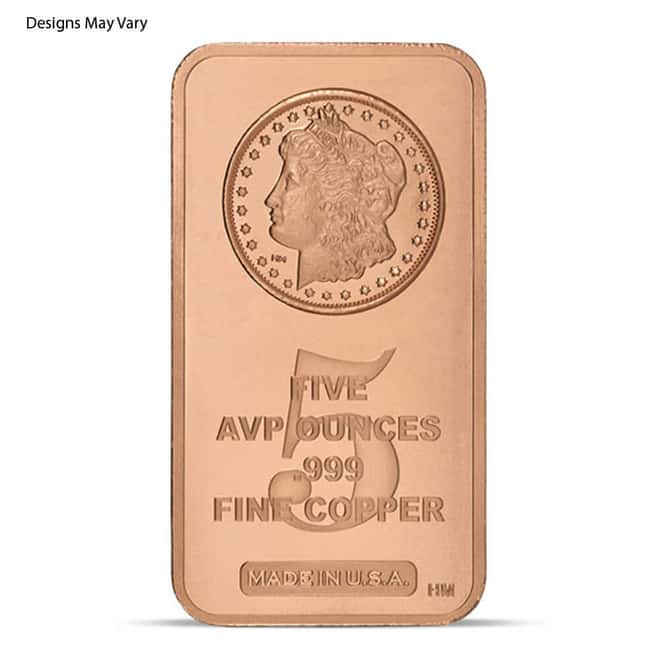 5 oz Generic Copper Bar .999 Fine
