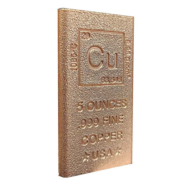 5 oz Copper Element Bar .9999 Fine (Rounded Edges)