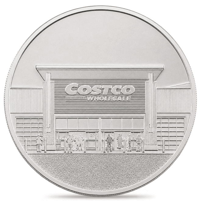 5 oz Sunshine Mint Costco 50th Ann Silver Round .999 Fine