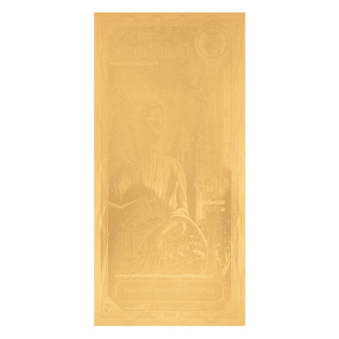 5 Utah Goldback 1/200 oz 24K Gold Foil Aurum Note (New Design)