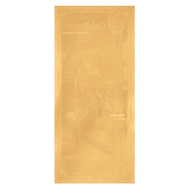 50 Utah Goldback 1/20 oz 24K Gold Foil Aurum Note (New Design)