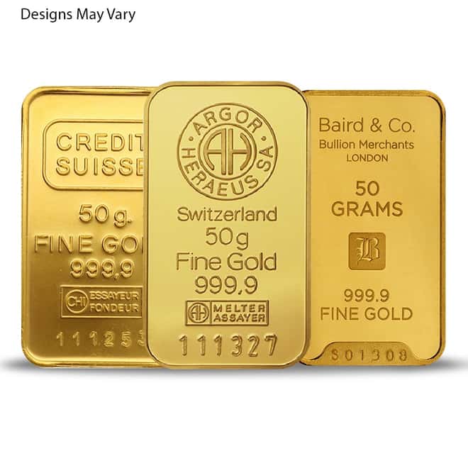 50 Gram Generic Gold Bar .999+ Fine (Secondary Market)