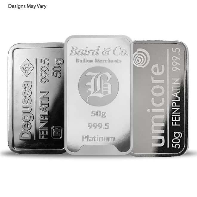 50 Gram Generic Platinum Bar .9995 Fine (Secondary Market)