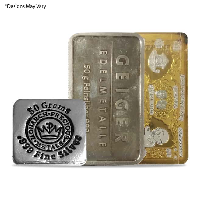 50 gram Generic Silver Bars .999 Fine