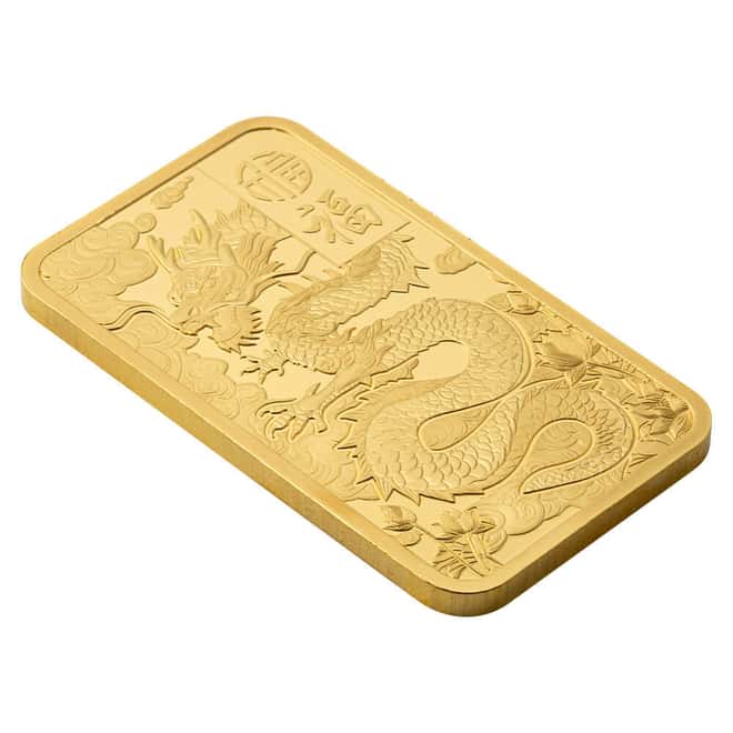 50 Gram PAMP Suisse Good Luck Yellow Dragon Gold Bar .9999 Fine (in Assay)