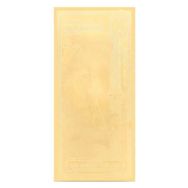 50 Oklahoma Goldback 1/20 oz 24K Gold Foil Aurum Note