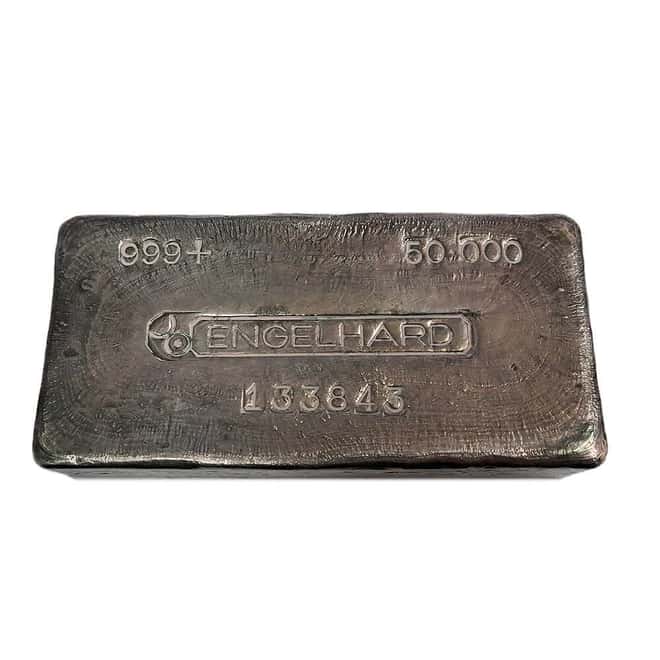 50 oz Engelhard Bull Logo Silver Bar .999+ Fine (6th Series)