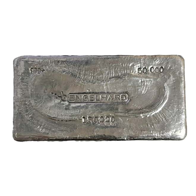 50 oz Engelhard Canada Bull Logo Silver Bar .999+ Fine (1st Series)