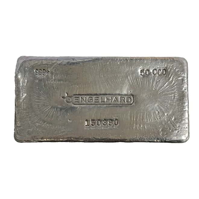 50 oz Engelhard Canada Bull Logo Silver Bar .999+ Fine (1st Series)