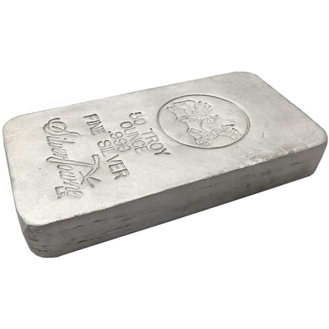 50 oz SilverTowne Prospector Silver Bar .999 Silver