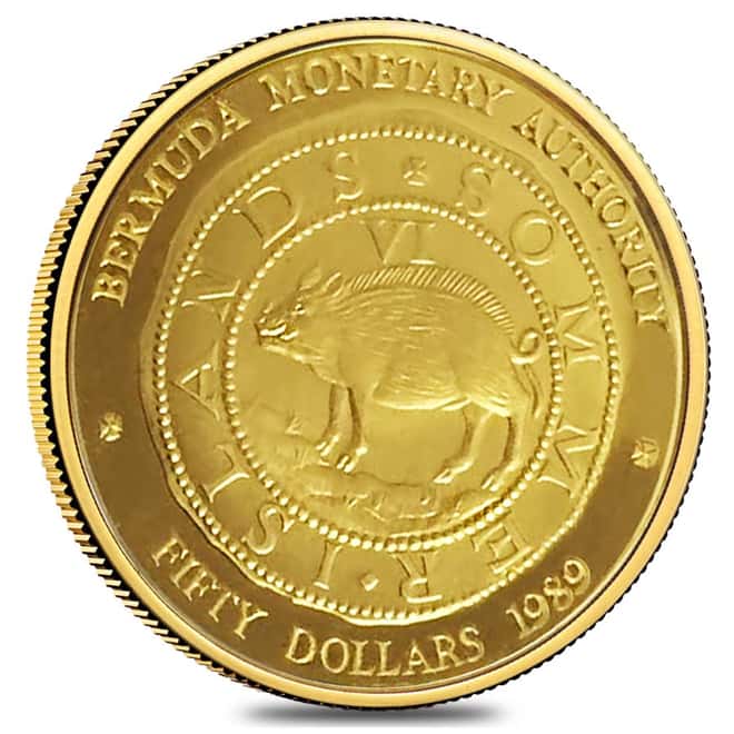 1989 Gold 1.8567 oz Bermuda Hogge Money Proof 4-coin set W/Box & COA