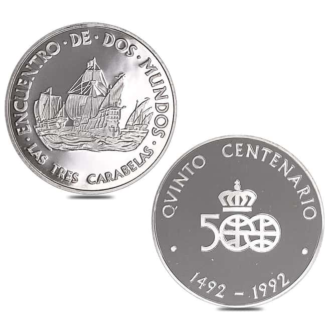 1992 Spain 3.46 oz Proof Silver Discovery of America 5-Medal Set .925 Fine (w/Box & COA)