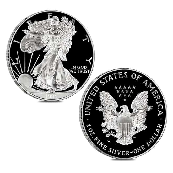 1995 W Proof Gold / Silver American Eagle 10th Ann. 5-Coin Set (w/Box & COA)