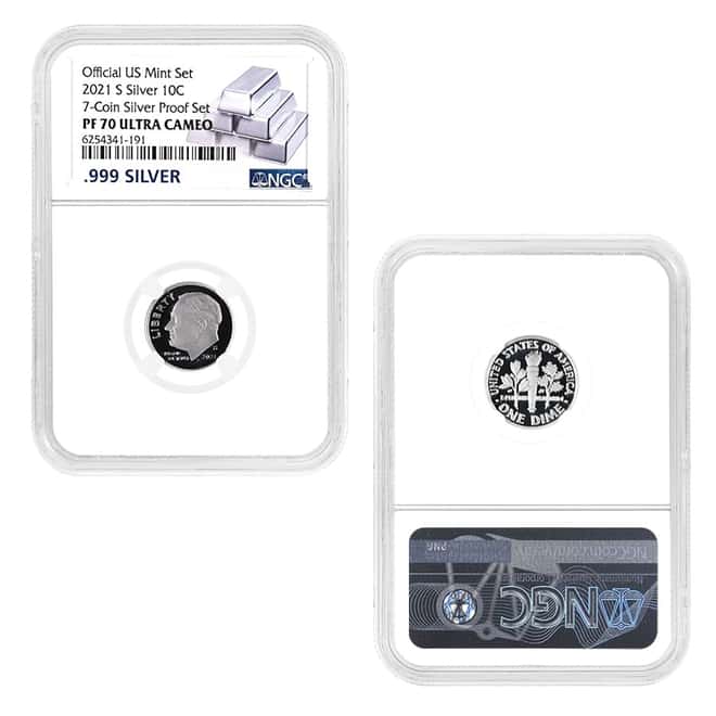 2021 S US Mint Silver Proof 7-Coin Set NGC PF 70 UCAM