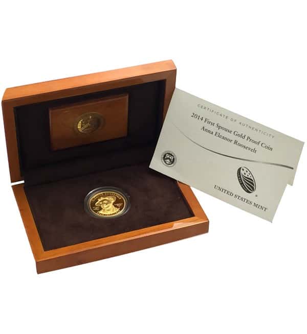 2014 W 1/2 oz $10 First Spouse - Eleanor Roosevelt Gold Proof Coin (w/ Box & COA)