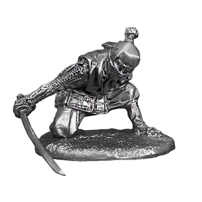2 oz Ninja Samurai Attacks Cast Silver Bullion Exchanges .925 Silver Sterling (Antiqued)