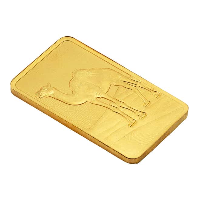 5 Gram PAMP Suisse Arabian Camel Gold Bar .9999 Fine (w/ Frame)
