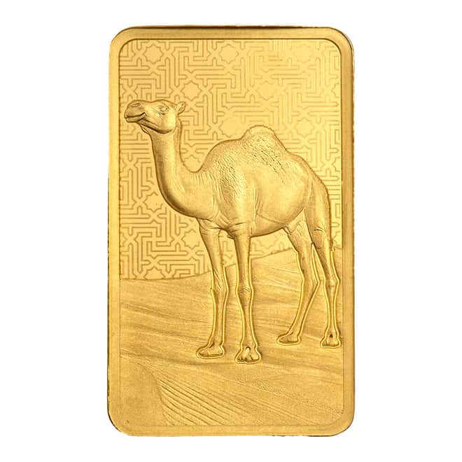 5 Gram PAMP Suisse Arabian Camel Gold Bar .9999 Fine (w/ Frame)