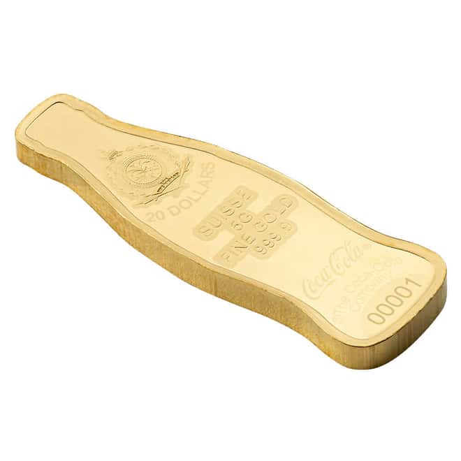 5 Gram PAMP Suisse Coca-Cola® 140 Years Shaped Gold Coin (in Assay)