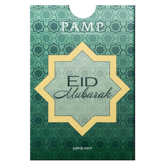 5 Gram PAMP Suisse Eid Mubarak Gold Bar .9999 Fine (in Assay)