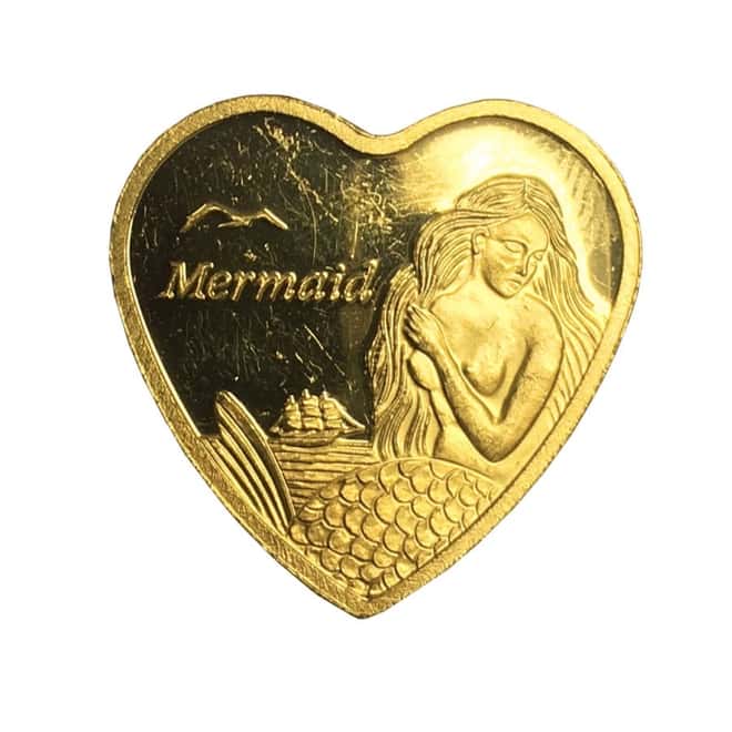 5 gram PAMP Suisse Gold Mermaid Heart .9999 Fine (Secondary Market, Rare)